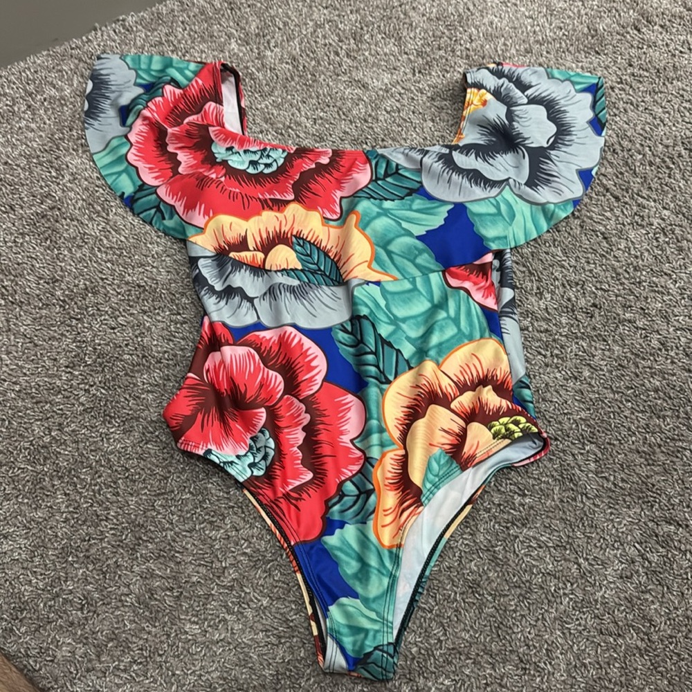 Roxana floral swimsuit beachwear swimwear L - Picture 5 of 6